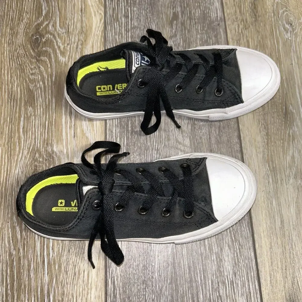 Converse Chuck Taylor II OX Low Top Youth US Size 1 Black Skate Shoes 150149C